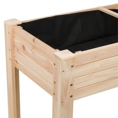 Image showing  Cedar Raised Garden Bed with Drainage Holes & Liner, 48 x 22 x 30in.