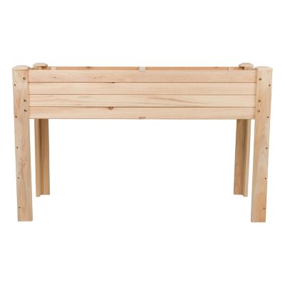 Image showing 6 th Shine Company Cedar Raised Garden Bed with Drainage Holes & Liner, 48 x 22 x 30in.