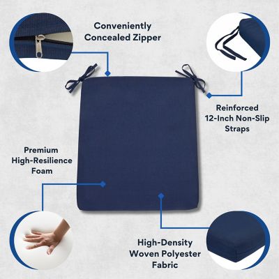 Image showing 3 th Shine Company Weather-Resistant Outdoor Rocking Chair Seat Cushions with Removable Cover and Ties (Set Of 2)