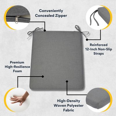 Image showing  Weather-Resistant Outdoor Rocking Chair Seat Cushion with Removable Cover and Ties