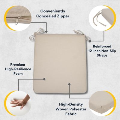 Image showing  Weather-Resistant Outdoor Rocking Chair Seat Cushion with Removable Cover and Ties