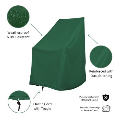 Image showing  Heavy Duty Weatherproof Hunter Green Patio Rocking Chair Cover, 4364