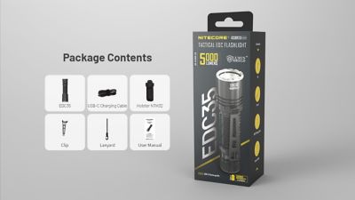 Image showing 9 th Nitecore EDC35 5000 Lumen Rechargeable EDC Flashlight