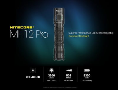 Image showing  MH12 Pro 3300 Lumen UHi40 LED Rechargeable Flashlight