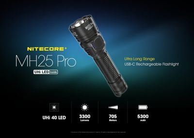Image showing  MH25 Pro 3300 Lumen UHi40 LED Rechargeable Flashlight