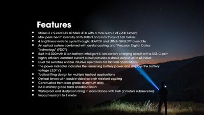 Image showing 8 th Nitecore TM9K Pro 9900 Lumen Fast Charging USB-C Flashlight