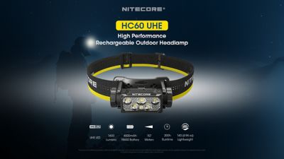 Image showing  HC60 UHE 1600 Lumen USB-C Rechargeable Headlamp