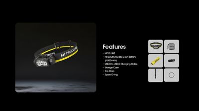 Image showing 9 th Nitecore HC60 UHE 1600 Lumen USB-C Rechargeable Headlamp