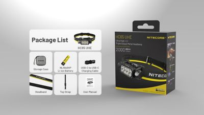 Image showing 9 th Nitecore HC65 UHE 2000 Lumen USB-C Rechargeable Headlamp