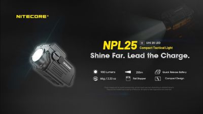 Image showing  NPL25 900 Lumen Rechargeable Compact Rail Mount Flashlight