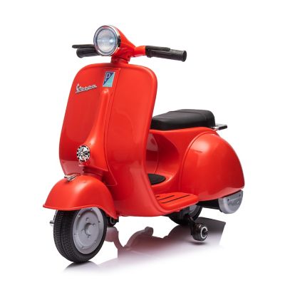 Freddo 12V Kids' Vespa Electric Ride-On Scooter, FR6153-RED