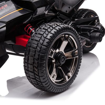 Image showing 5 th Freddo 24V Spider 2 Seater Ride-On 3 Wheel Motorcycle, XB311824V-BLACK
