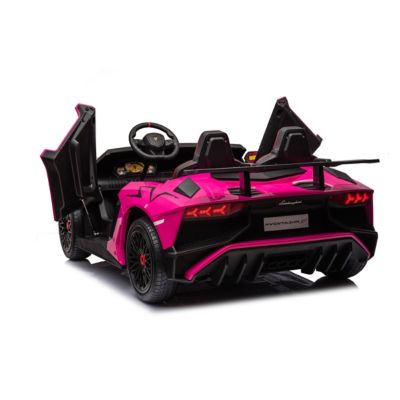 Image showing  24V Lamborghini Aventador with Brushless Motor with Differential 2 Seater Ride on Car for Kids, FR8877-PINK