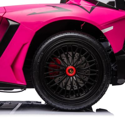 Image showing 5 th Freddo 24V Lamborghini Aventador with Brushless Motor with Differential 2 Seater Ride on Car for Kids, FR8877-PINK