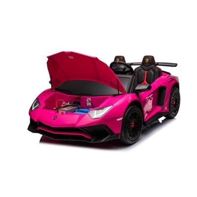 Image showing 9 th Freddo 24V Lamborghini Aventador with Brushless Motor with Differential 2 Seater Ride on Car for Kids, FR8877-PINK