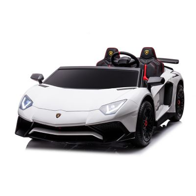 Freddo 24V Lamborghini Aventador with Brushless Motor with Differential 2 Seater Ride on Car for Kids, FR8877-WHITE
