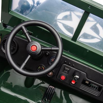 Image showing  24V Military Willy Jeep 3 Seater Electric Ride on