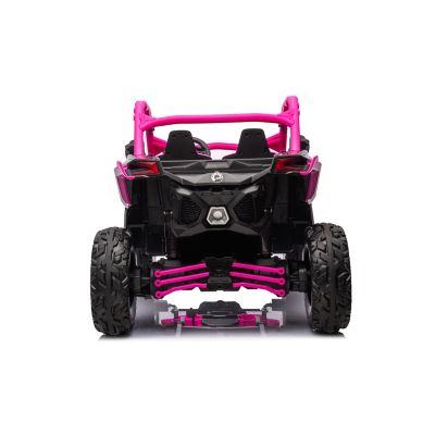 Image showing  2x24V 4 x 4 Can Am Maverick 2 Seater Ride on UTV for Kids, FR9550-PINK