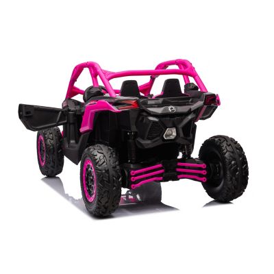 Image showing  2x24V 4 x 4 Can Am Maverick 2 Seater Ride on UTV for Kids, FR9550-PINK