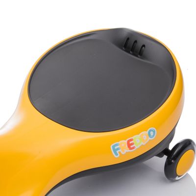 Image showing 6 th Freddo Toys Swing Car with Flashing Wheels, LB1802-YELLOW