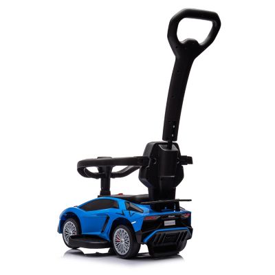 Image showing  Lamborghini 3-in-1 Kids Push Ride On Toy Car, FR3444-BLUE