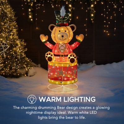 Image showing 7 th SunjoyChristmas Lighted Drumming Bear