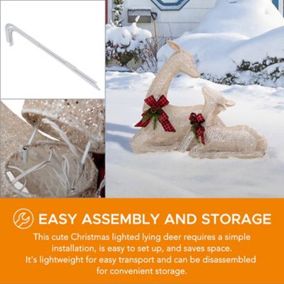 Image showing Christmas Lighted Lying Deer