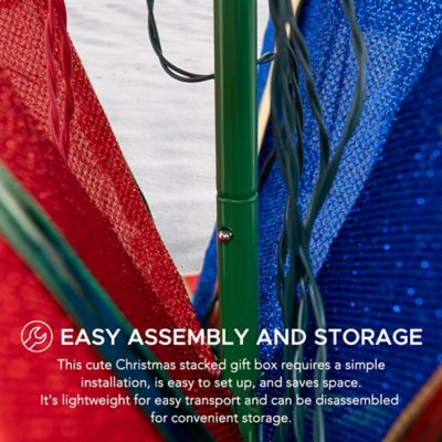 Image showing  Christmas Lighted Stacked Gift Box