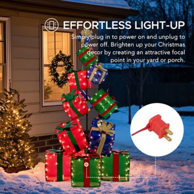 Image showing  Christmas Lighted Stacked Gift Box