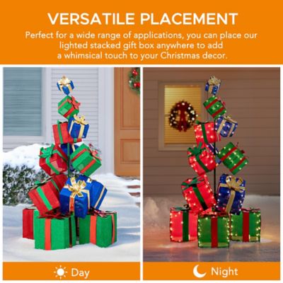 Image showing 5 th SunjoyChristmas Lighted Stacked Gift Box