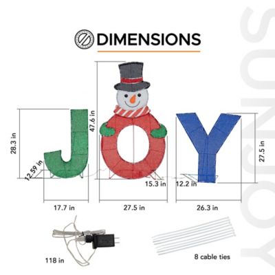 Image showing Christmas Lighted Joyous Snowman