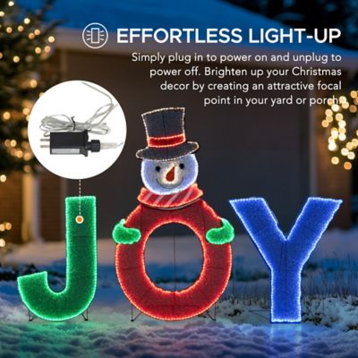 Image showing Christmas Lighted Joyous Snowman