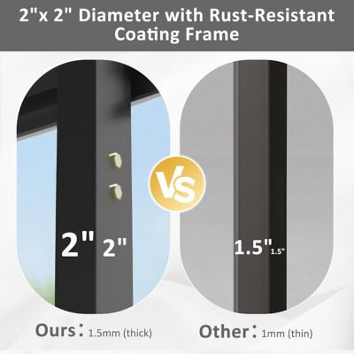 Image showing  238.2 x 238.6in. Extra Large Carport Galvanized Steel Car Canopy and Shelter