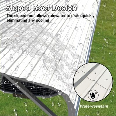 Image showing  238.2 x 238.6in. Extra Large Carport Galvanized Steel Car Canopy and Shelter