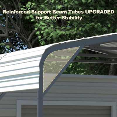 Image showing  238.2 x 238.6in. Extra Large Carport Galvanized Steel Car Canopy and Shelter