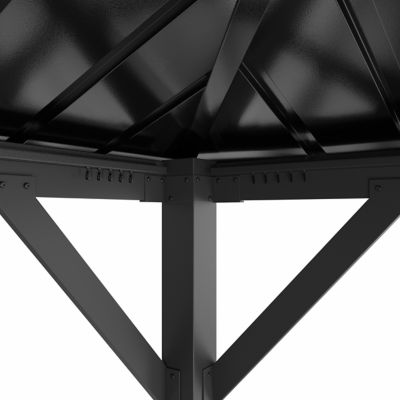 Image showing 9 th Veikous 12 x 10ft. Metal Double Hardtop Gazebo with Galvanized Steel Roof and Textilene Netting