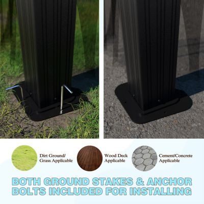 Image showing  20 ft. x 12 ft. Aluminum Double Hardtop Gazebo with Grey Curtains and Netting