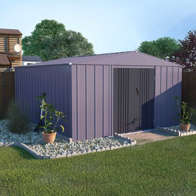 Veikous Utility Tool Shed Metal Storage Garden Shed with Door and Lock for Patio Storage