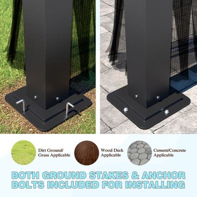 Image showing  16 ft. x 12 ft. Aluminum Double Hardtop Gazebo with Black Netting