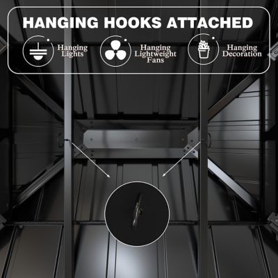 Image showing 7 th Veikous 16 x 12ft. Aluminum Double Hardtop Gazebo with Black Netting