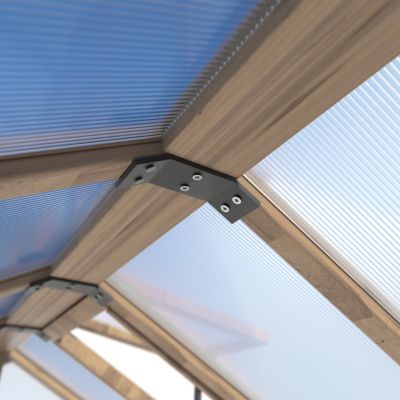 Image showing 6 th Veikous 6 x 8ft. Wooden Garden Plant Greenhouse for Outdoors with Polycarbonate Panels and Roof Vent