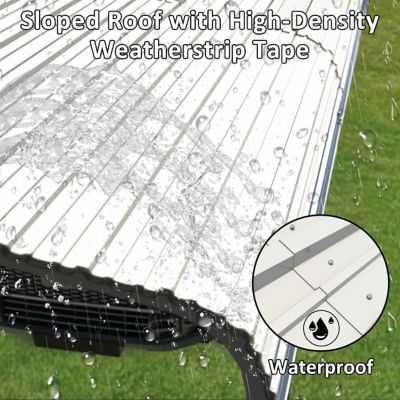 Image showing 5 th Veikous 10 W x 15 D ft. Carport Metal Car Canopy and Shelter, White