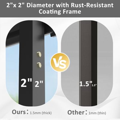 Image showing 9 th Veikous 10 W x 15 D ft. Carport Metal Car Canopy and Shelter, White