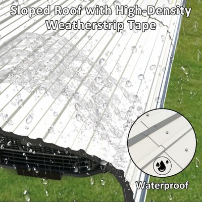 Image showing 6 th Veikous 12 x 20ft. Carport Steel Car Canopy and Shelter, White