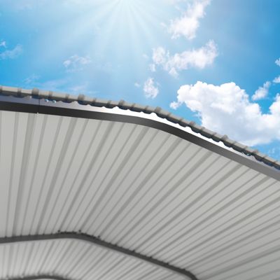 Image showing 9 th Veikous 12 x 20ft. Carport Steel Car Canopy and Shelter, White