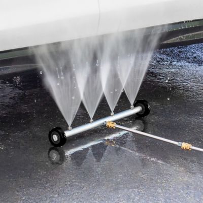 图片展示的是21英寸底盘清洁套件，高压清洗机配件，用于清洁轿车、卡车、SUV，包含旋转脚轮。