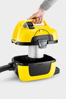Image showing  WD 1 Compact Battery Wet /Dry Vacuum for Car Cleaning and quick jobs, TOOL ONLY, compatible with Karcher 18V battery