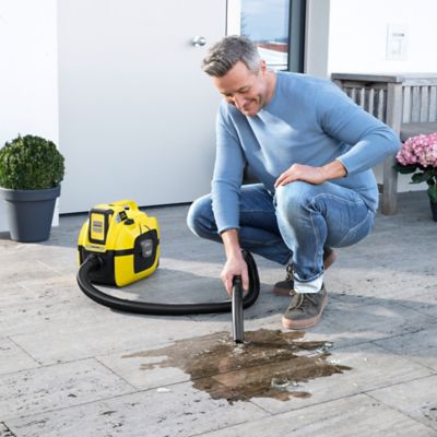 Image showing  WD 1 Compact Battery Wet /Dry Vacuum for Car Cleaning and quick jobs, TOOL ONLY, compatible with Karcher 18V battery