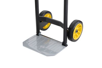 Image showing  400 lbs. Cap. Steel Hand Truck with Compact Storage, Folding Toe Plate, Telescoping Handle, & Solid Flat Free Wheels