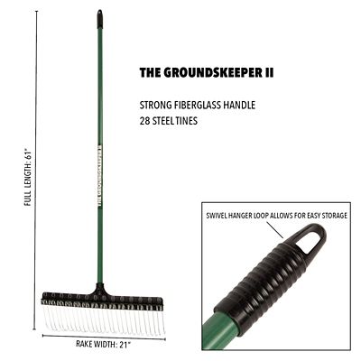 Image showing  21 in. Rake with 55 in. Green Handle